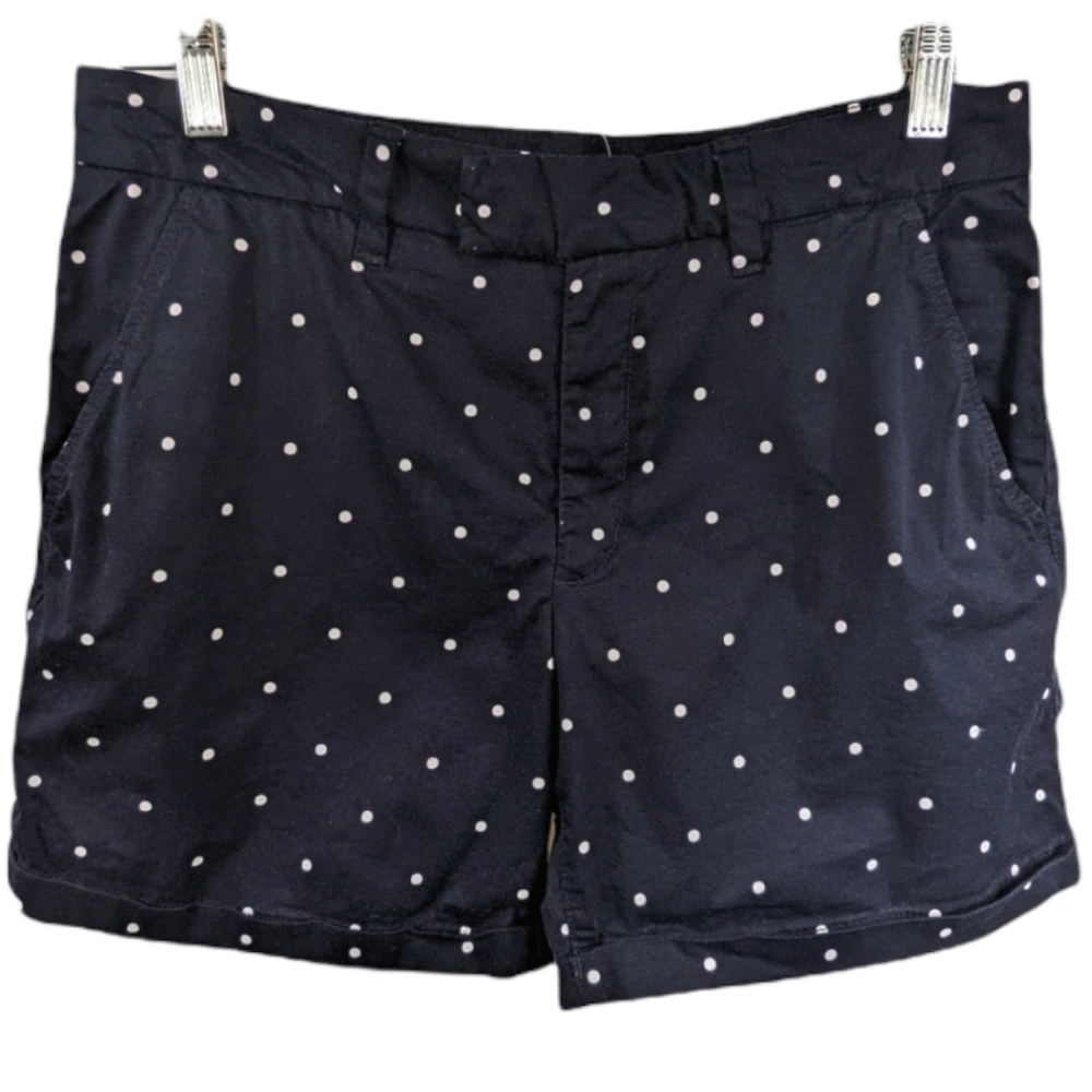 LOGG Black & White Cuffed Polka Dot Shorts Sz 10